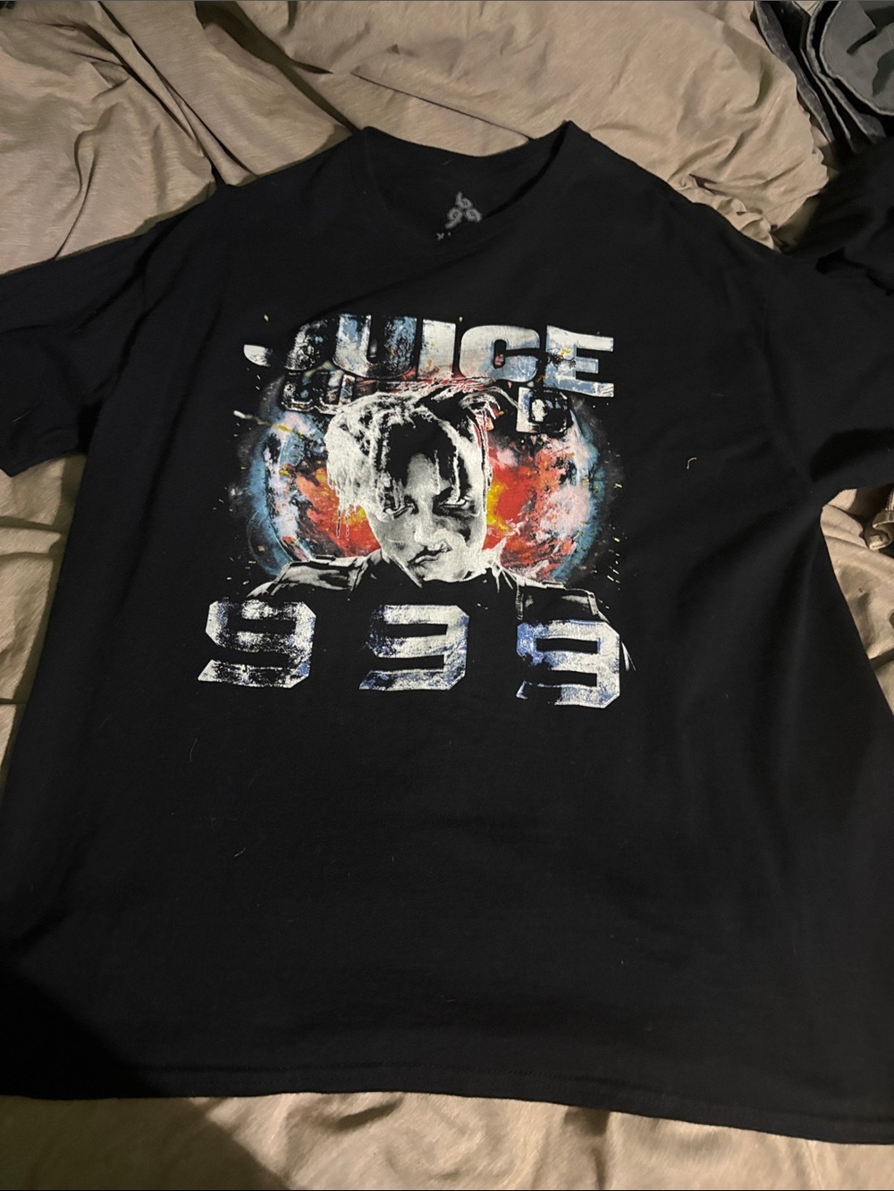 Black Juice Wrld Graphic Short Sleeve Tee with 'Nice 999
